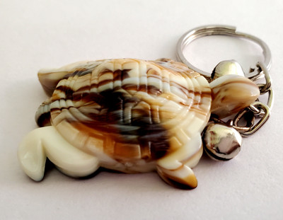 ShopTalk Marble Finish Tortoise Key Chain
