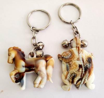 ShopTalk Marble Finish Horse Tortoise Combo Pack Key Chain