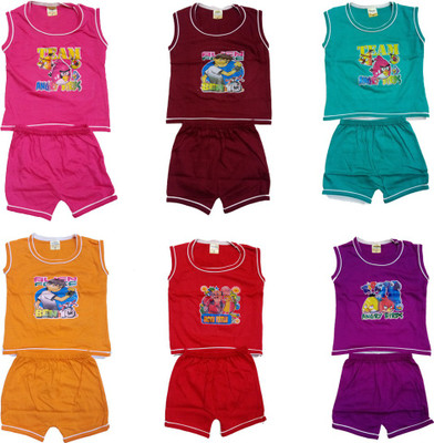 SSRK Kids Clothing Baby Boys & Baby Girls Casual T-shirt Shorts(Multi)