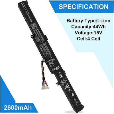 WISTAR A41-X550E Battery for Asus X450 X450e X450j X450jf X550e X550z X550za X750j X750ja X751 X751m A450j A450jf A450e F751la F751ma F751mj R751 R752 F751 K751 P750L P750L Series Laptop Battery 4 Cell Laptop Battery