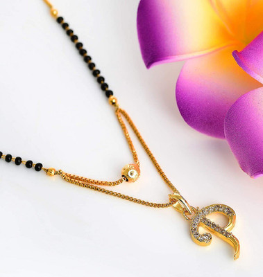 CRAFTSTER ''P'' letter antic stylish gold design mangalsutra for women Alloy Mangalsutra
