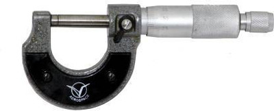 SMB ENTERPRISES Outside Micrometer, Baked-Enamel Finish, Ratchet Stop, 0-25mm Range, 0.01mm Micrometer Screw Gauge