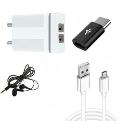 JAGMAX Wall Charger Accessory Combo for SAMSUNG, REALMI, mi4, j2(White , Black)