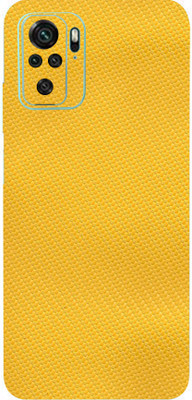 TJ CREATION REDMI Note 10S Mobile Skin(Ultra Super Carbon Fiber Yellow Skin With High Matte Finish.)