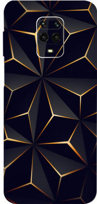 LAMHA Redmi Note 10 Lite, redmi note 10 lite Mobile Skin(Ultra Super Black Abstract Shape With High Matte Finish., Mobile Skin (Back+Side+Camera))