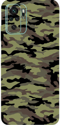 BugguSkin Redmi Note 10 Mobile Skin(Ultra Super Camouflage Military Green Skin With High Matte Finish., Mobile Skin (Back+Side+Camera))