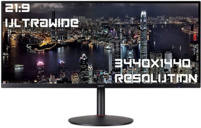 acer Nitro 34 inch Quad HD IPS Panel Gaming Monitor (NITRO XV340CKP)  (AMD Free Sync, Response Time: 1 ms, 144 Hz Refresh Rate)