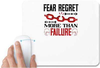 UDNAG White Mousepad 'Team Coach | Fear regret more than failure' for Computer / PC / Laptop [230 x 200 x 5mm] Mousepad(White)
