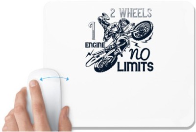UDNAG White Mousepad 'Motor Cycle | 2 wheels, 1 engine, no limits' for Computer / PC / Laptop [230 x 200 x 5mm] Mousepad(White)