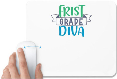 UDNAG White Mousepad 'Student teacher | first grade divaaa' for Computer / PC / Laptop [230 x 200 x 5mm] Non Slip Base Mousepad(White)
