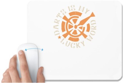 UDNAG White Mousepad 'Dart | Darts Is My Lucky Word' for Computer / PC / Laptop [230 x 200 x 5mm] Mousepad(White)