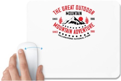 UDNAG White Mousepad 'Adventure Mountain | the great outdoor mountain since 1986 mountain adventure since 1986' for Computer / PC / Laptop [230 x 200 x 5mm] Mousepad(White)