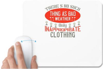 UDNAG White Mousepad 'Golf | There’s no such thing as bad weather, only inappropriate clothing' for Computer / PC / Laptop [230 x 200 x 5mm] Non Slip Base Mousepad(White)