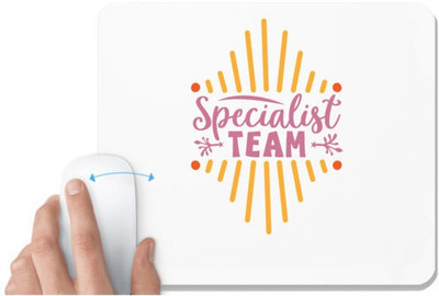UDNAG White Mousepad 'Team | Specialist team' for Computer / PC / Laptop [230 x 200 x 5mm] Non Slip Base Mousepad(White)