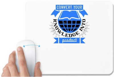UDNAG White Mousepad 'Job | Convert your knowledge into product' for Computer / PC / Laptop [230 x 200 x 5mm] Mousepad(White)