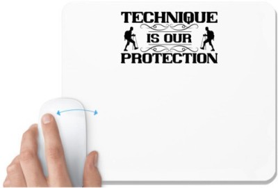 UDNAG White Mousepad 'Climbing | Technique is our protection' for Computer / PC / Laptop [230 x 200 x 5mm] Mousepad(White)