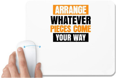 UDNAG White Mousepad 'Sleeping | Arrange whatever pieces come your way' for Computer / PC / Laptop [230 x 200 x 5mm] Non Slip Base Mousepad(White)
