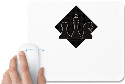 UDNAG White Mousepad 'Chess | Chess pieces 8' for Computer / PC / Laptop [230 x 200 x 5mm] Mousepad(White)
