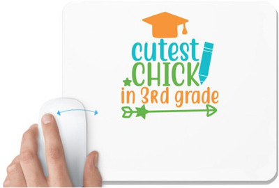 UDNAG White Mousepad 'Student teacher | cutest chick in 3rd grade' for Computer / PC / Laptop [230 x 200 x 5mm] Mousepad(White)
