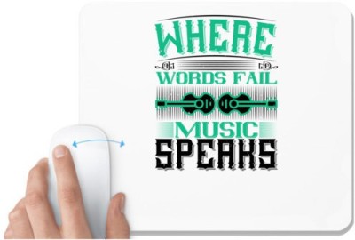 UDNAG White Mousepad 'Music Violin | Where words fail, music speaks' for Computer / PC / Laptop [230 x 200 x 5mm] Mousepad(White)