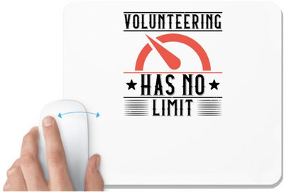 UDNAG White Mousepad 'Volunteers | Volunteering Has No Limit' for Computer / PC / Laptop [230 x 200 x 5mm] Non Slip Base Mousepad(White)