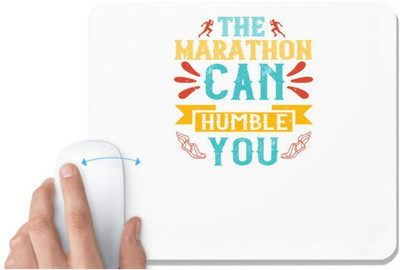 UDNAG White Mousepad 'Running | The marathon can humble you' for Computer / PC / Laptop [230 x 200 x 5mm] Mousepad(White)