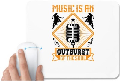 UDNAG White Mousepad 'Dancing | Music is an outburst of the soul' for Computer / PC / Laptop [230 x 200 x 5mm] Mousepad(White)