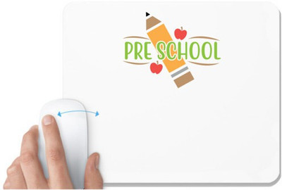 UDNAG White Mousepad 'Student teacher | Pre School' for Computer / PC / Laptop [230 x 200 x 5mm] Non Slip Base Mousepad(White)