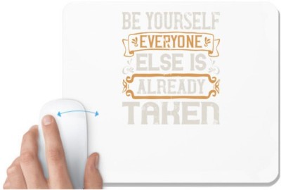 UDNAG White Mousepad 'Pig | Be yourself; everyone else is already taken' for Computer / PC / Laptop [230 x 200 x 5mm] Mousepad(White)