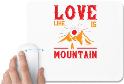 UDNAG White Mousepad 'Adventure Mountain | lovw like is mountain' for Computer / PC / Laptop [230 x 200 x 5mm] Mousepad(White)