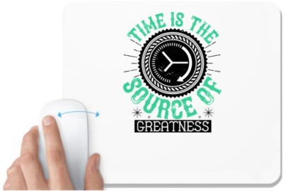 UDNAG White Mousepad 'Job | Time is the source of greatness' for Computer / PC / Laptop [230 x 200 x 5mm] Mousepad(White)