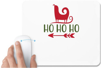 UDNAG White Mousepad 'Christmas | Ho ho ho' for Computer / PC / Laptop [230 x 200 x 5mm] Non Slip Base Mousepad(White)