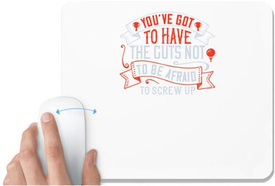 UDNAG White Mousepad 'Golf | You’ve got to have the guts not to be afraid to screw up' for Computer / PC / Laptop [230 x 200 x 5mm] Mousepad(White)