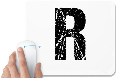 UDNAG White Mousepad 'Alphabet | R' for Computer / PC / Laptop [230 x 200 x 5mm] Non Slip Base Mousepad(White)