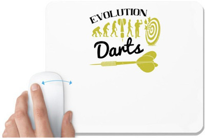 UDNAG White Mousepad 'Dart | Evolution darts' for Computer / PC / Laptop [230 x 200 x 5mm] Mousepad(White)
