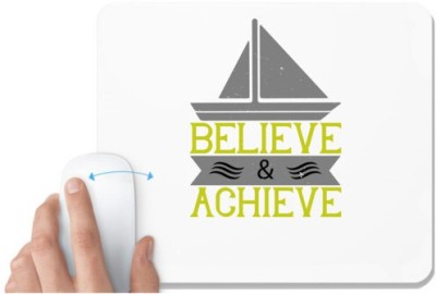 UDNAG White Mousepad 'Boating | Believe & Achieve' for Computer / PC / Laptop [230 x 200 x 5mm] Mousepad(White)