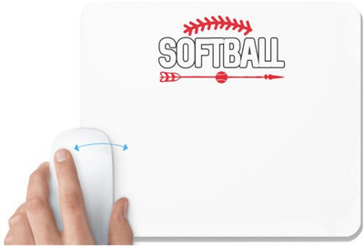UDNAG White Mousepad 'Softball | softball' for Computer / PC / Laptop [230 x 200 x 5mm] Non Slip Base Mousepad(White)