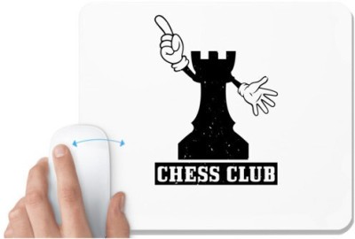 UDNAG White Mousepad 'Chess | CHESS CLUB' for Computer / PC / Laptop [230 x 200 x 5mm] Mousepad(White)