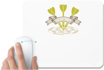 UDNAG White Mousepad 'Dart | I’d Hit That' for Computer / PC / Laptop [230 x 200 x 5mm] Non Slip Base Mousepad(White)