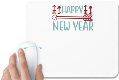 UDNAG White Mousepad 'Christmas | Happy new yearr' for Computer / PC / Laptop [230 x 200 x 5mm] Non Slip Base Mousepad(White)