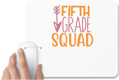 UDNAG White Mousepad 'Student teacher | fifth grade squadd' for Computer / PC / Laptop [230 x 200 x 5mm] Non Slip Base Mousepad(White)