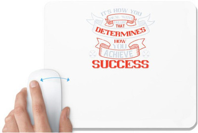 UDNAG White Mousepad 'Golf | It’s how you deal with failure that determines how you achieve success' for Computer / PC / Laptop [230 x 200 x 5mm] Mousepad(White)