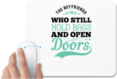 UDNAG White Mousepad 'Couple | The Boyfriends who still hold bags and open doors' for Computer / PC / Laptop [230 x 200 x 5mm] Mousepad(White)