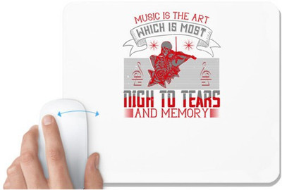 UDNAG White Mousepad 'Music Violin | Music is the art which is most nigh to tears and memory' for Computer / PC / Laptop [230 x 200 x 5mm] Non Slip Base Mousepad(White)