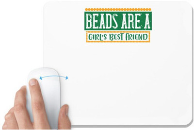 UDNAG White Mousepad 'Mardi Gras | Beads are a girl's best friend' for Computer / PC / Laptop [230 x 200 x 5mm] Non Slip Base Mousepad(White)