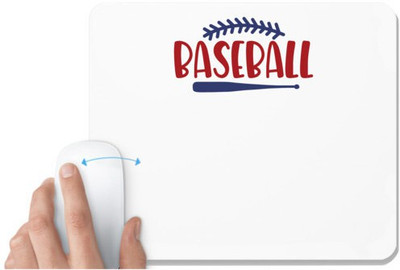 UDNAG White Mousepad 'Baseball | Baseball' for Computer / PC / Laptop [230 x 200 x 5mm] Non Slip Base Mousepad(White)