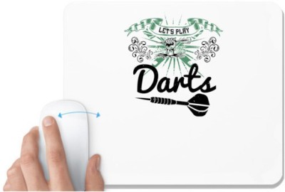 UDNAG White Mousepad 'Dart | Let's play darts' for Computer / PC / Laptop [230 x 200 x 5mm] Mousepad(White)