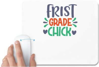 UDNAG White Mousepad 'Student teacher | first grade chick' for Computer / PC / Laptop [230 x 200 x 5mm] Non Slip Base Mousepad(White)
