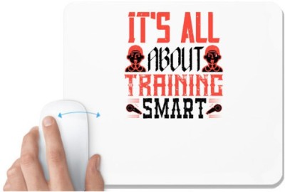 UDNAG White Mousepad 'Team Coach | It's all about training smart' for Computer / PC / Laptop [230 x 200 x 5mm] Mousepad(White)