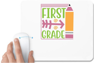 UDNAG White Mousepad 'Student teacher | First Grade' for Computer / PC / Laptop [230 x 200 x 5mm] Non Slip Base Mousepad(White)